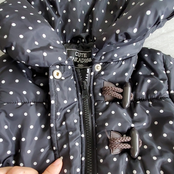 CUTE PARADISE zipped polka dot puff jacket - Picture 3 of 8